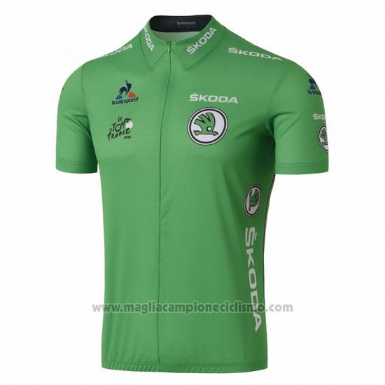 2016 Abbigliamento Ciclismo Tour de France Verde Manica Corta e Salopette